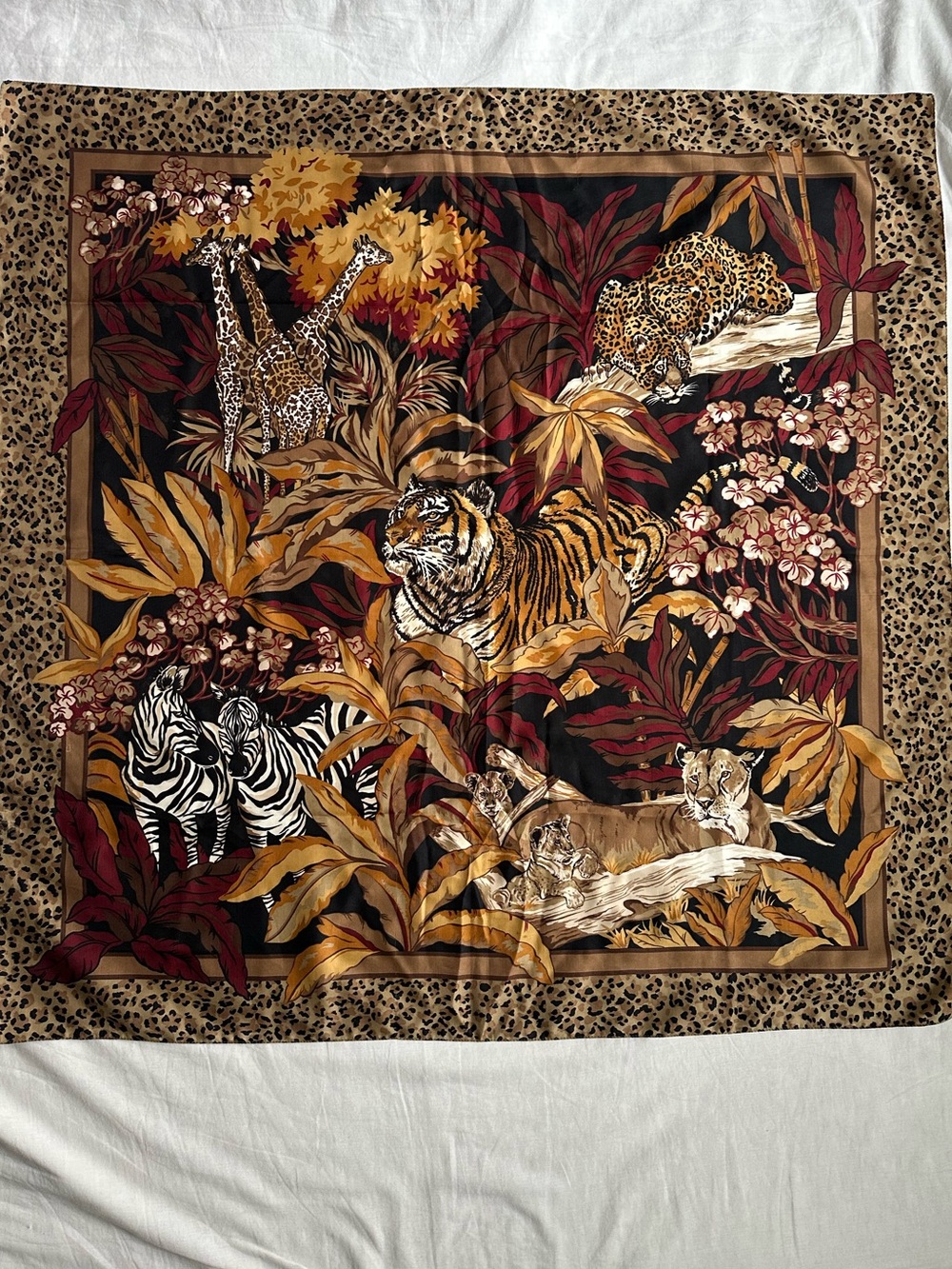 Vintage Avon Square Shape Jungle Scarf